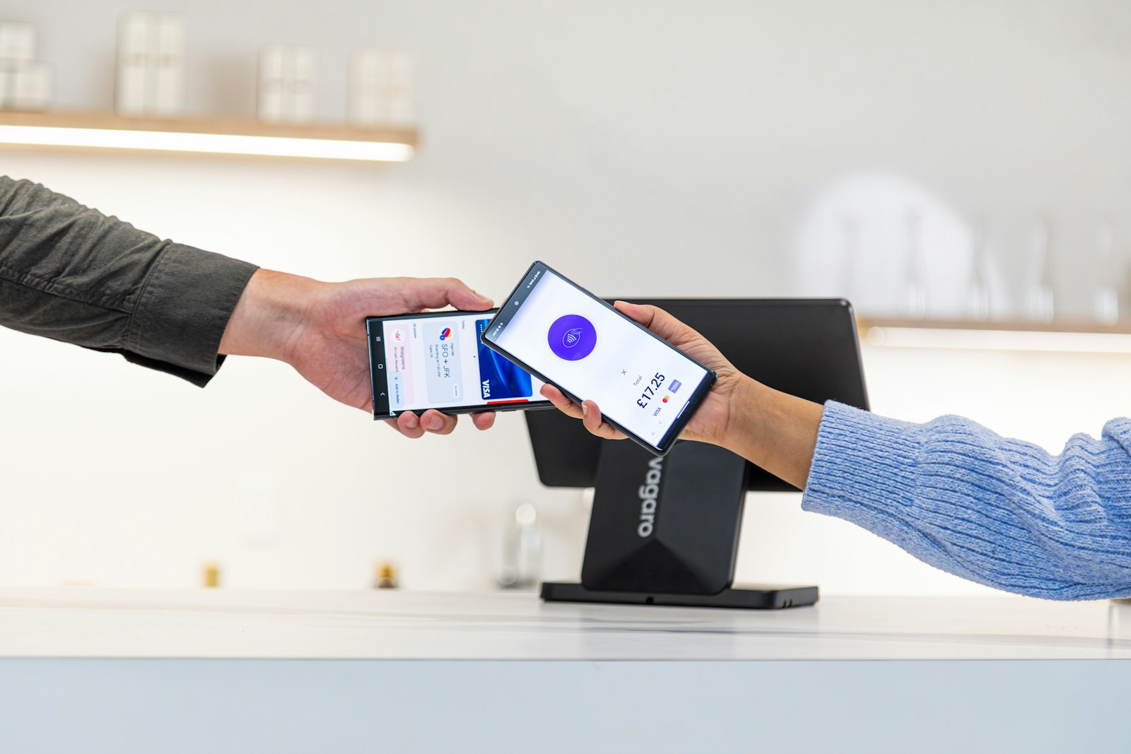 A customer paying for an order online