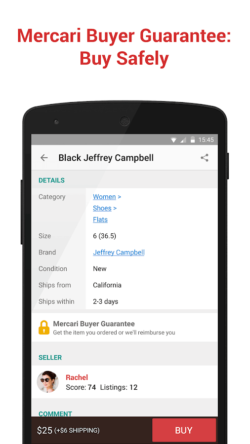 Creating a listing in the Mercari app
