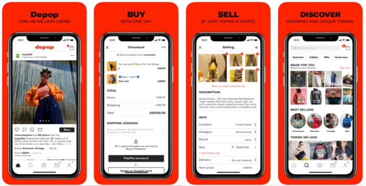 Browsing the Depop feed
