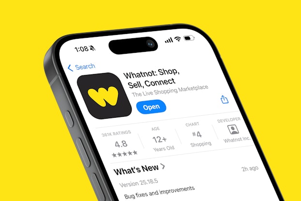 A live Whatnot show in the app