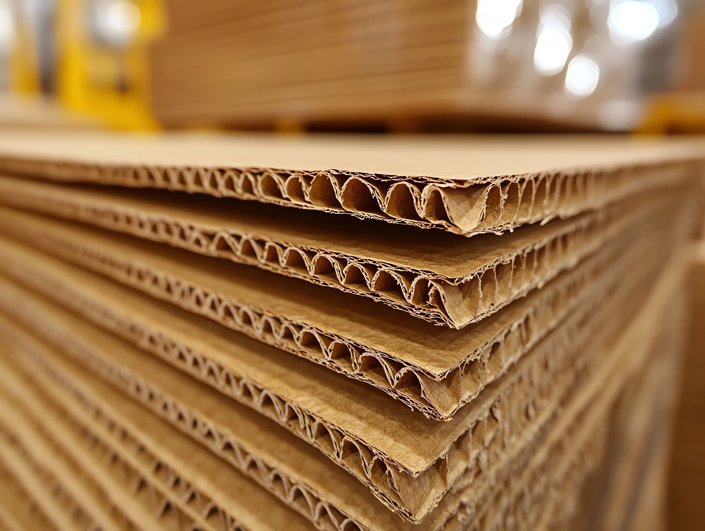 Stacked cardboard parcels beside a front door